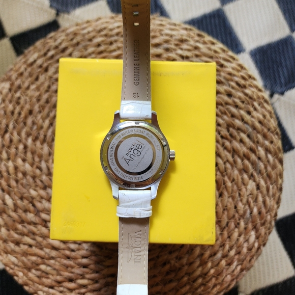 Invicta Angel White Leather Band Watch - Picture 8 of 12